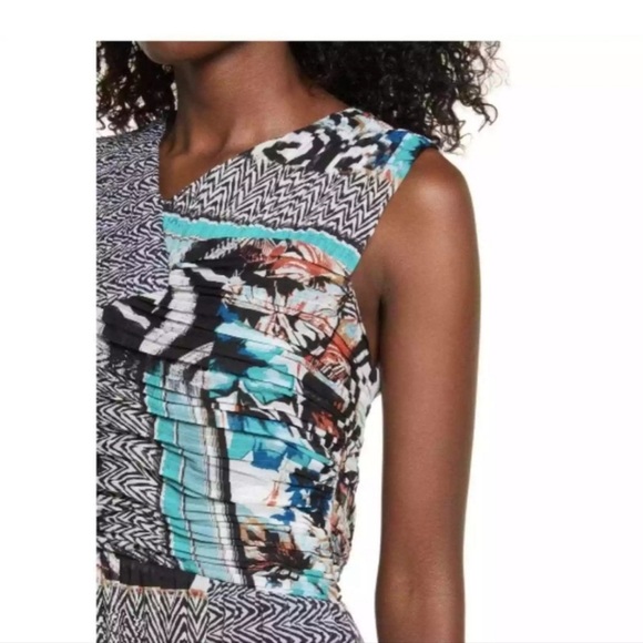 Harlyn Maxi Dress Mix Print Block Artsy Modern Romance Wedding Guest Party Med - Picture 4 of 16